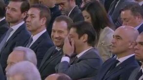 Rui Costa e Frederico Varandas às gargalhadas na tomada de posse de Pedro Proença