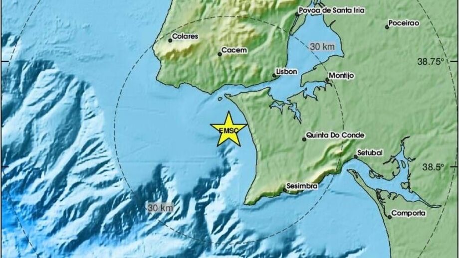 Sismo de magnitude 4.8 foi sentido, esta segunda-feira, na Grande Lisboa