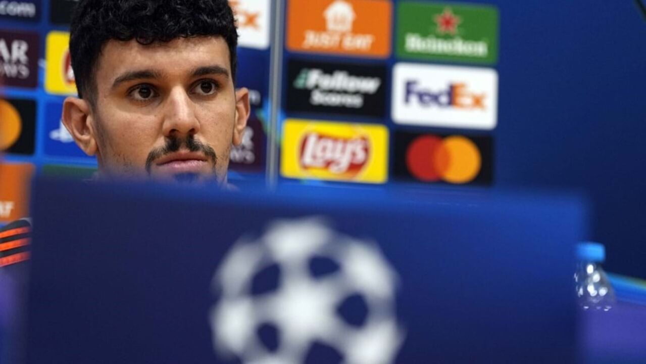 Tomás Araújo na conferência de imprensa da Liga dos Campeões