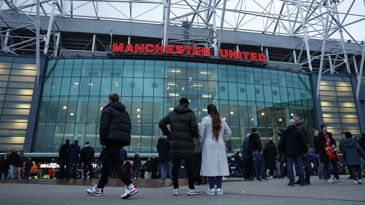 O exterior de Old Trafford, estádio do Manchester United