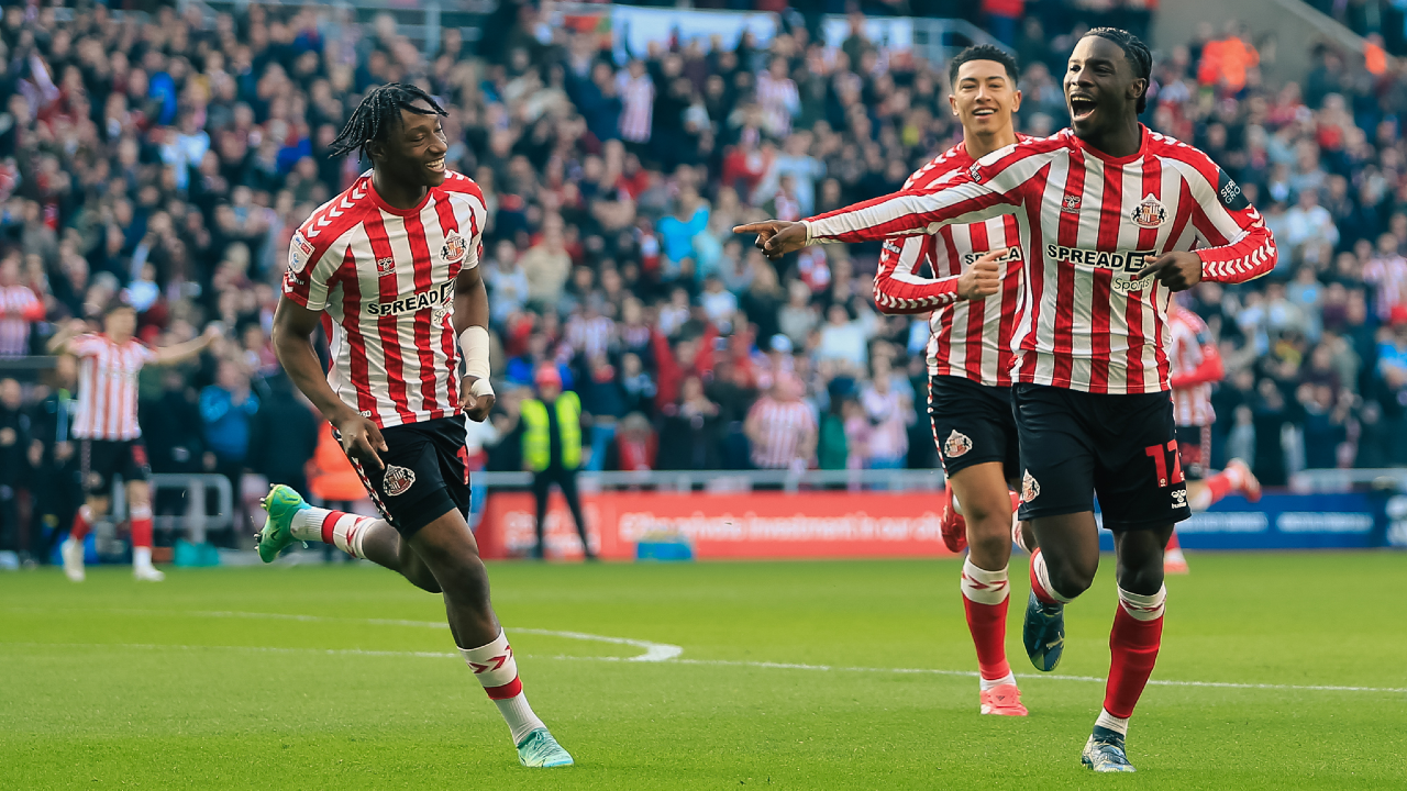 Jogadores do Sunderland em festa