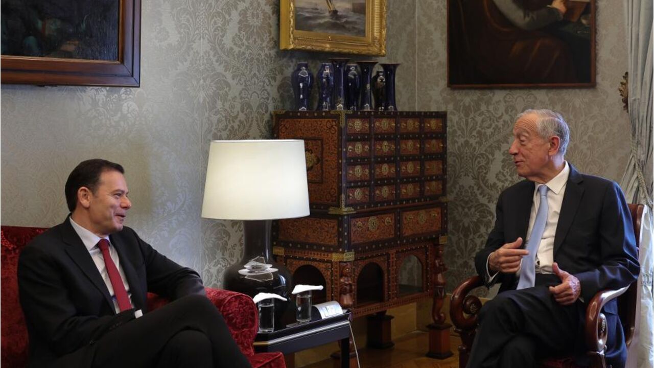 Luís Montenegro e Marcelo Rebelo de Sousa em Belém