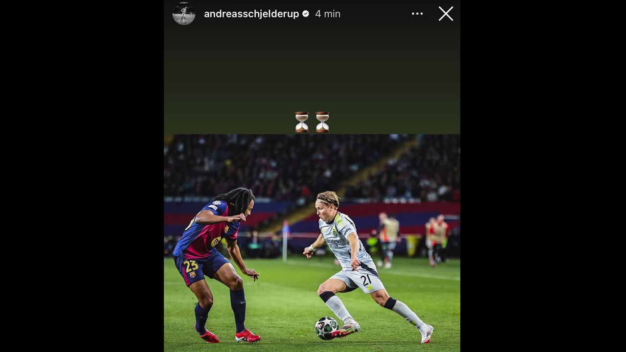 A publicação de Schjelderup no Instagram