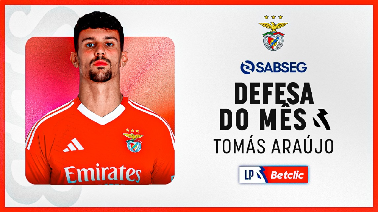 Tomás Araújo eleito defesa do mês da Liga Portugal Betclic em fevereiro