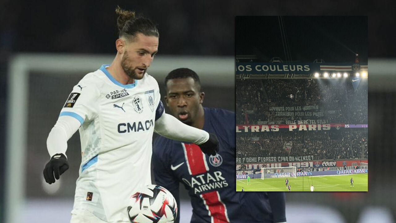 Adeptos do PSG deixaram tarjas provocatórias para Rabiot