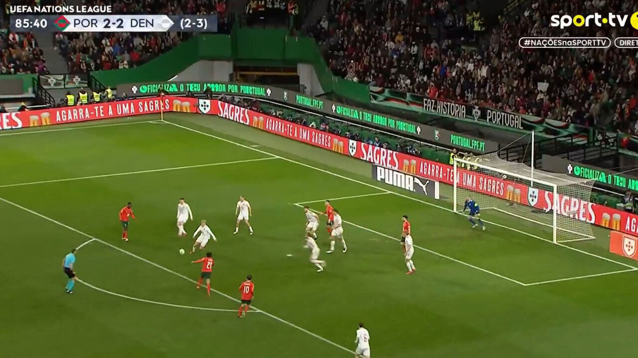 Trincão marcou frente à Dinamarca