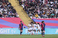 Jogadoras do Real Madrid a festejar