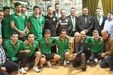 O plantel do Sporting no Museu do Sporting, em Leiria
