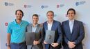 Tomás Melo Gouveia (jogador), Rui Morris (presidente PGA), Pedro Nunes Pedro (presidente FPG), Miguel Gaspar (vice-presidente FPG)
