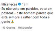 O primeiro post de Lili Caneças