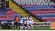 Jogadoras do Real Madrid a festejar