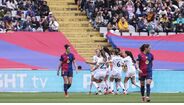Jogadoras do Real Madrid a festejar