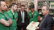 O plantel do Sporting no Museu do Sporting, em Leiria