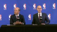 Andreas Zagklis e Adam Silver na conferência