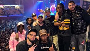 Geovany Quenda, Gonçalo Inácio e Diogo Pinto juntos no concerto de Plutónio