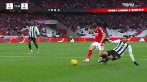 O lance do penálti sobre Belotti que permitiu ao Benfica aumentar a vantagem sobre o Nacional