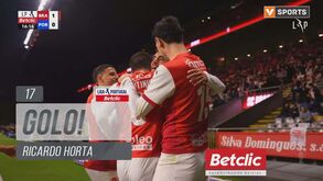 O livre direto de Ricardo Horta que colocou o Sp. Braga a vencer o FC Porto