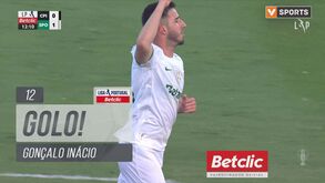 O cabeceamento de Gonçalo Inácio que colocou o Sporting a vencer o Casa Pia