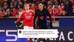 Pedri, que jogou diante do Benfica, deixou mensagem no Instagram que deu que falar