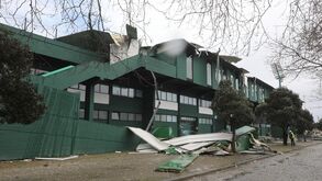 As imagens impressionantes dos estragos no Estádio do Rio Ave após a Depressão Martinho