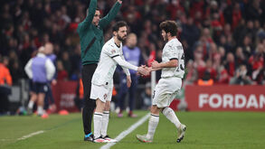 Na Dinamarca, Bernardo Silva foi lançado aos 86 minutos