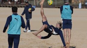 Bernardo Lopes em ação num treino da Seleção