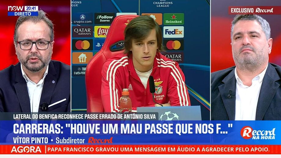 Subdiretor do Record realça vários lances infelizes do defesa do Benfica