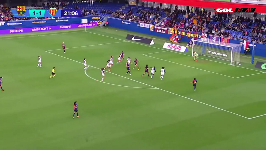 Grande jogada coletiva das culés terminou com um belo golo da internacional portuguesa