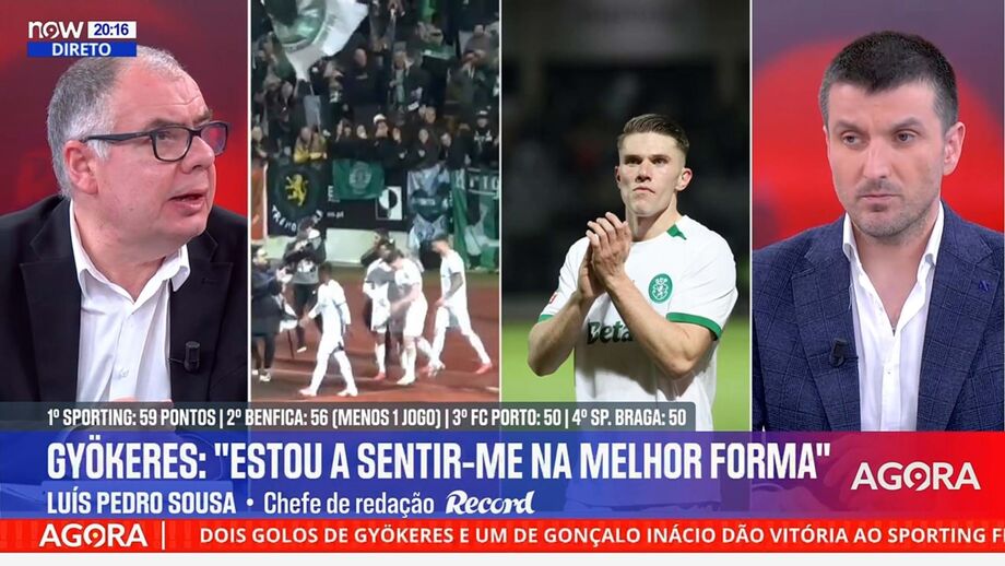 Luís Pedro Sousa, chefe de redação de Record, no programa 'Record na Hora' no Now