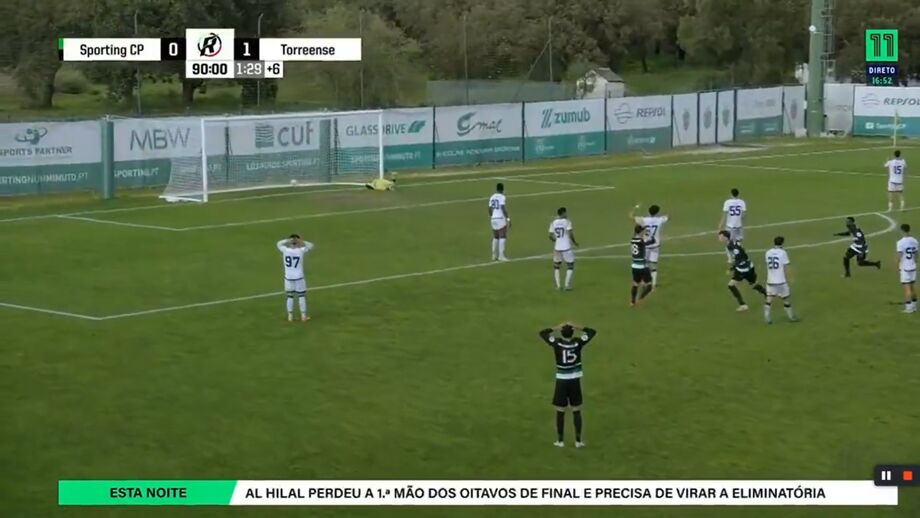 Encontro da 9.ª jornada da fase de apuramento de campeão da Liga Revelação terminou com um empate a um golo