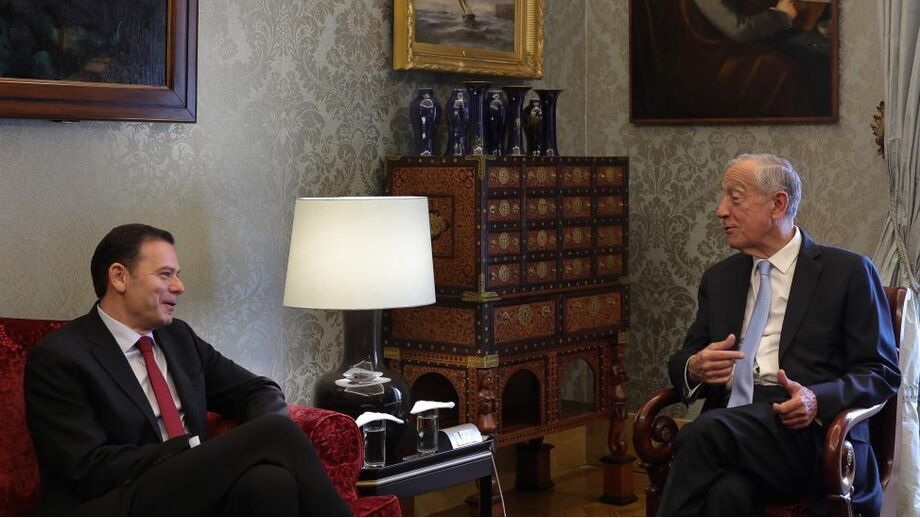 Luís Montenegro e Marcelo Rebelo de Sousa em Belém