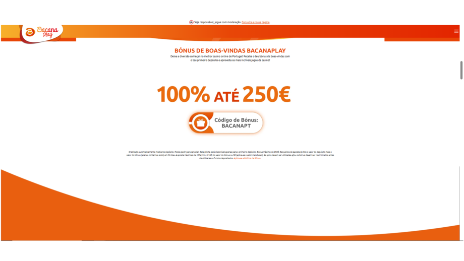 Interface do Bónus Bacanaplay