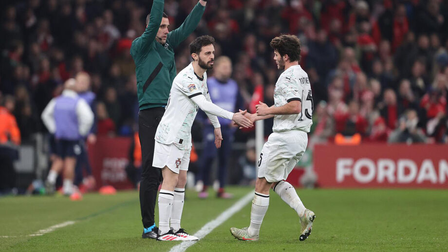 Na Dinamarca, Bernardo Silva foi lançado aos 86 minutos