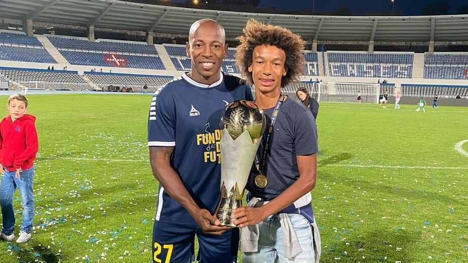 Luís Boa Morte com o filho Rodrigo