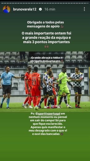 Bruno Varela reage aos insultos com mensagem nas redes sociais