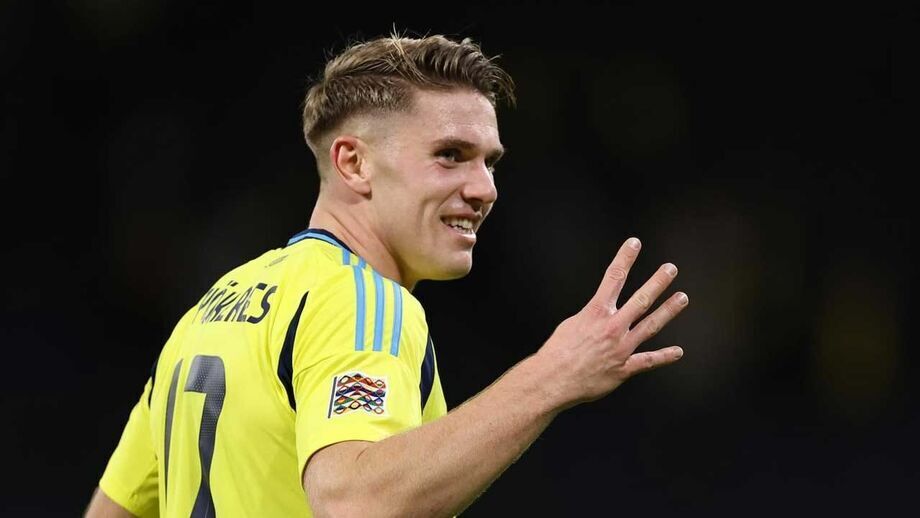 Gyökeres com a camisola da seleção sueca