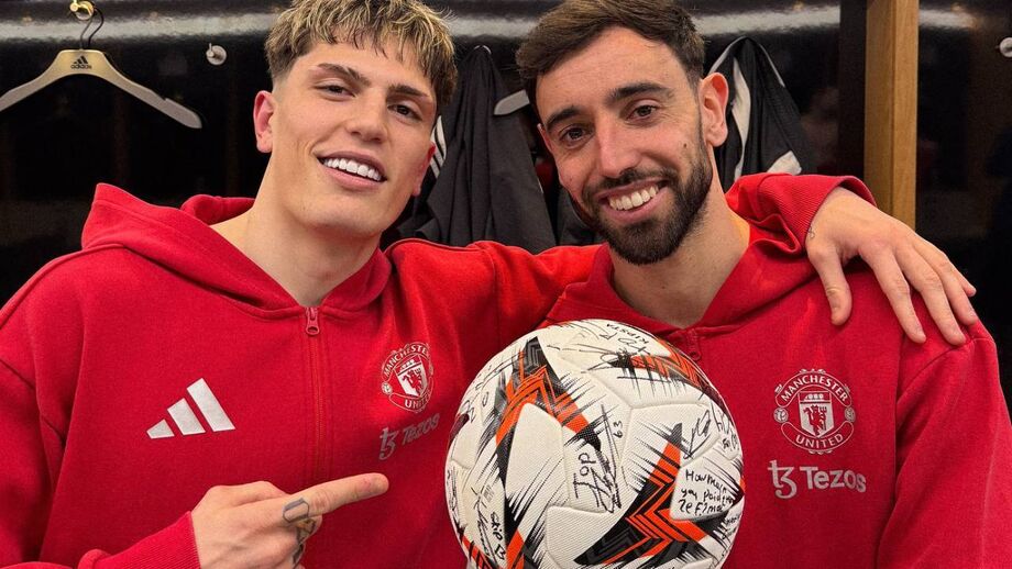 Alejandro Garnacho e Bruno Fernandes