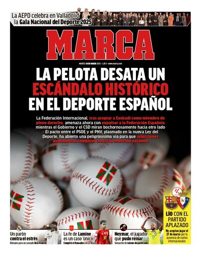 Pelota basca fez manchete na Marca