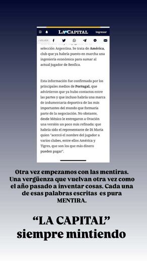 A publicação de Di María