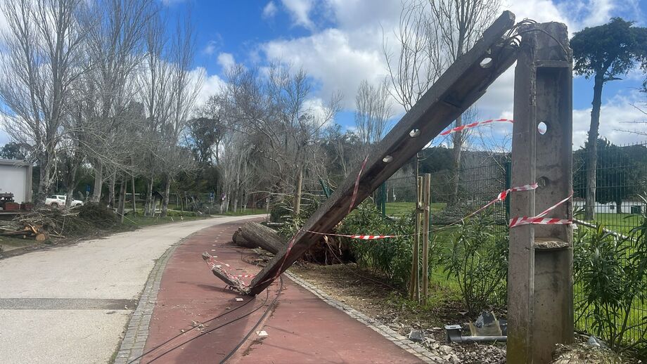 Poste de eletricidade tombado