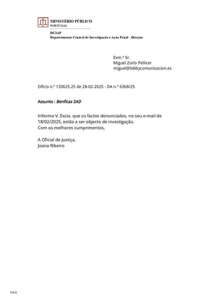 A confirmação do Ministério Público