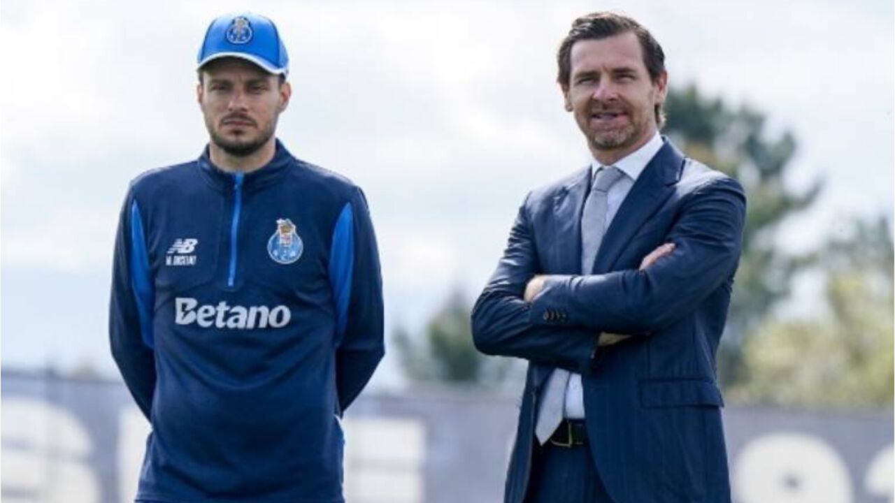 Martín Anselmi e André Villas-Boas no treino do FC Porto 