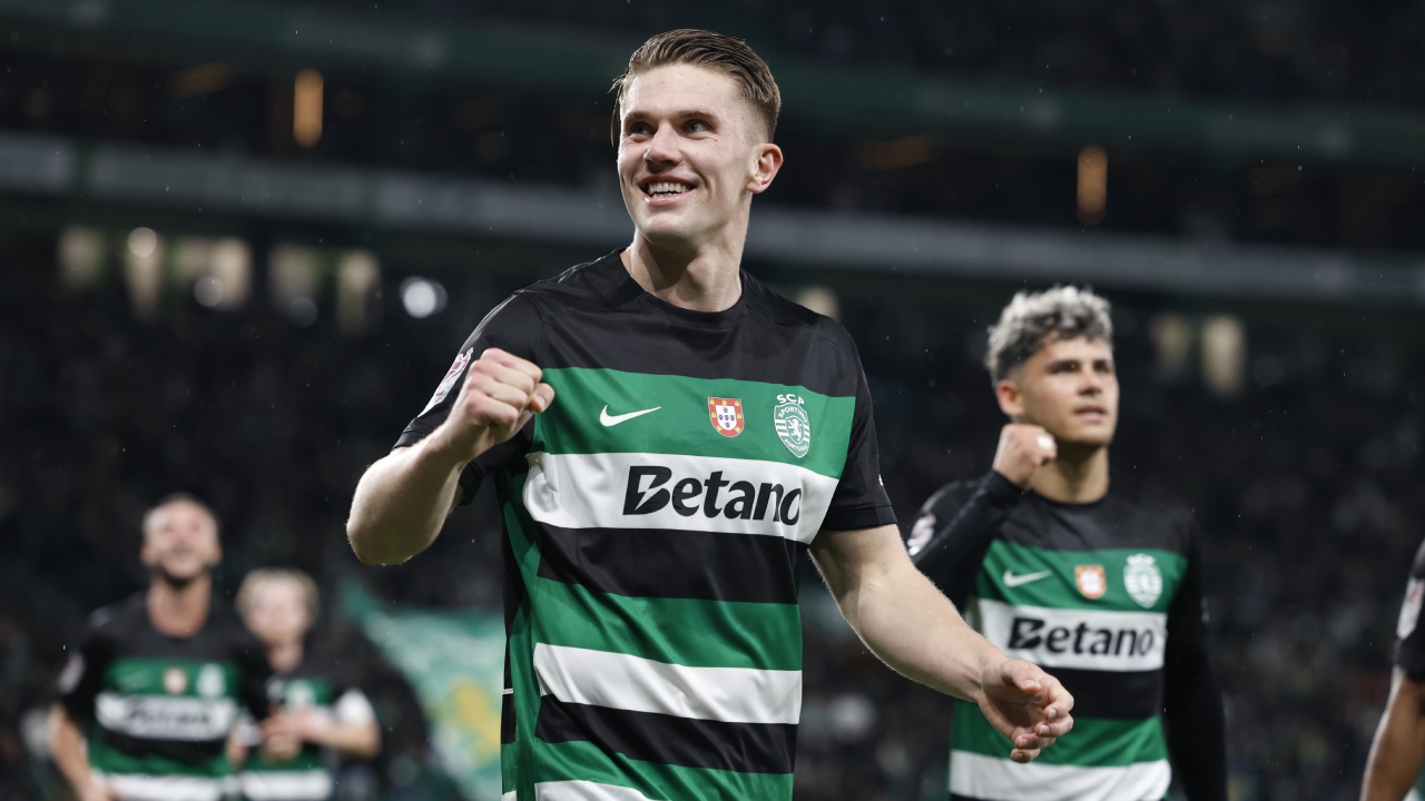 Gyökeres festeja após marcar frente ao Rio Ave, na 1.ª mão das meias-finais da Taça de Portugal 2024/25