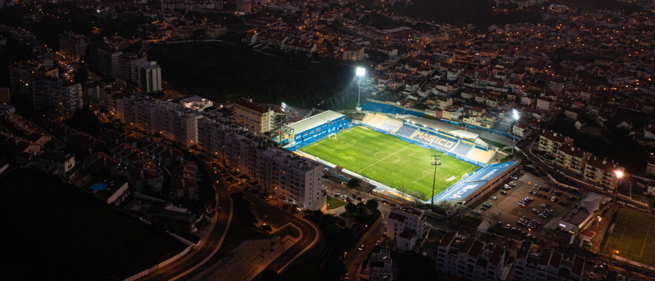 Vista aérea do Estádio António Coimbra da Mota, no Estoril