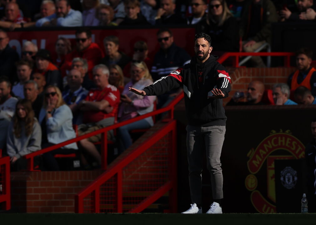 Ruben Amorim no jogo com o Manchester City