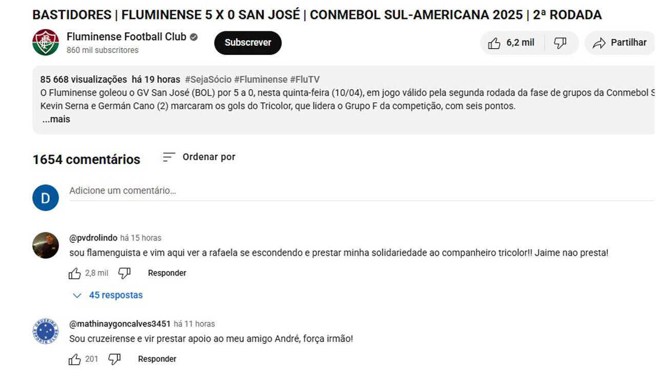 Adeptos rivais solidários 