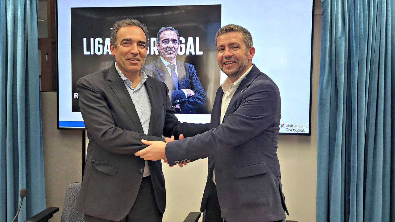 Reinaldo Teixeira, presidente da Liga Portugal, e André Gomes, presidente da Região de Turismo do Algarve