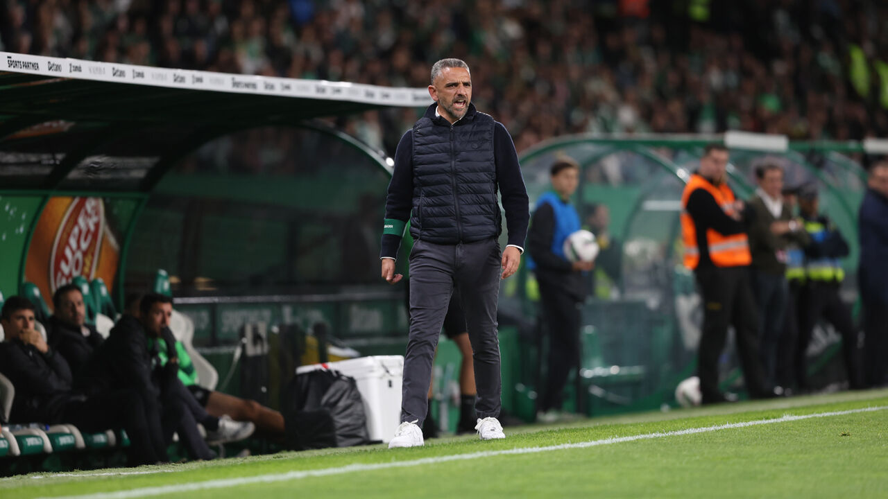 Rui Borges reage durante o Sporting-Moreirense