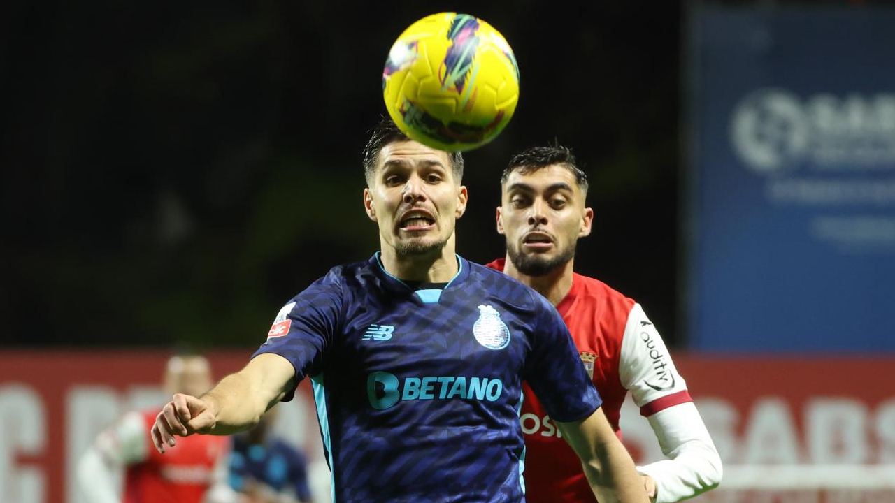 Francisco Moura durante o jogo com o Sp. Braga