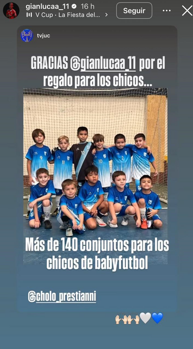 Prestianni nas redes sociais